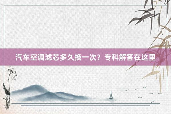 汽车空调滤芯多久换一次？专科解答在这里